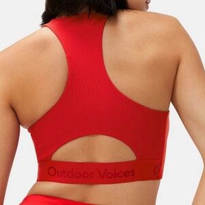 Outdoor Voices Red Doing Things Bra